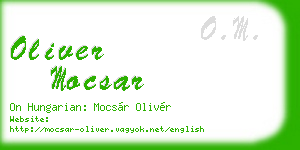 oliver mocsar business card