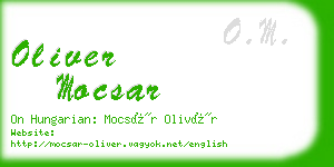 oliver mocsar business card